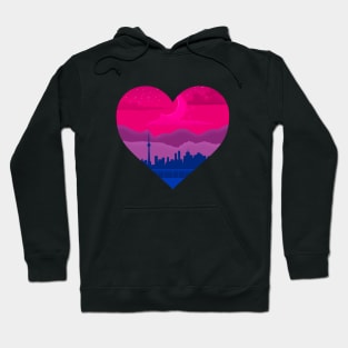 Bisexual mountain cityscape subtle heart Hoodie
